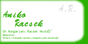 aniko racsek business card